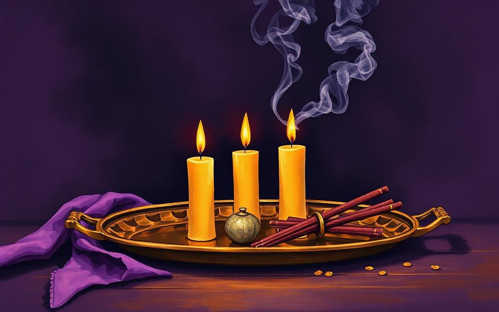 Ilustração de Velas e incensos