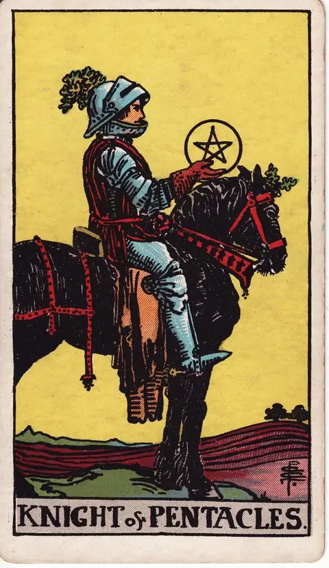 Carta de tarot Cavaleiro de Ouros