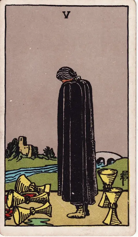Carta de tarot Cinco de Copas