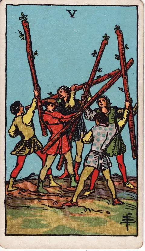 Carta de tarot Cinco de Paus