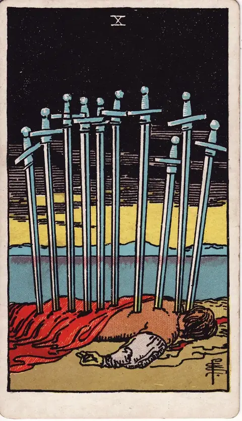Carta de tarot Dez de Espadas
