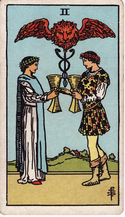 Carta de tarot Dois de Copas