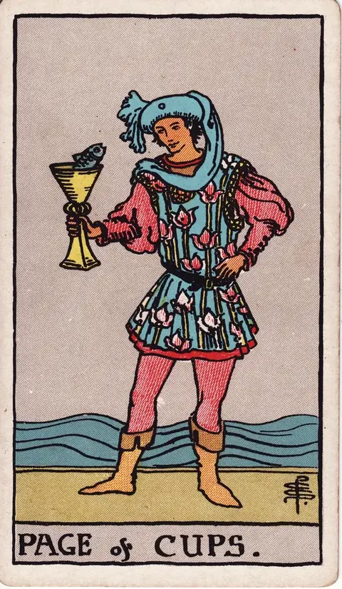 Carta de tarot Pajem de Copas