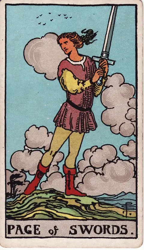 Carta de tarot Pajem de Espadas
