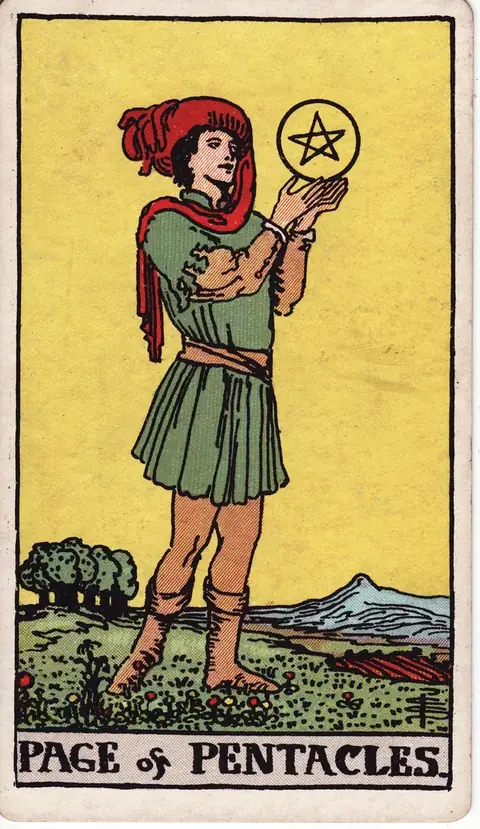 Carta de tarot Pajem de Ouros
