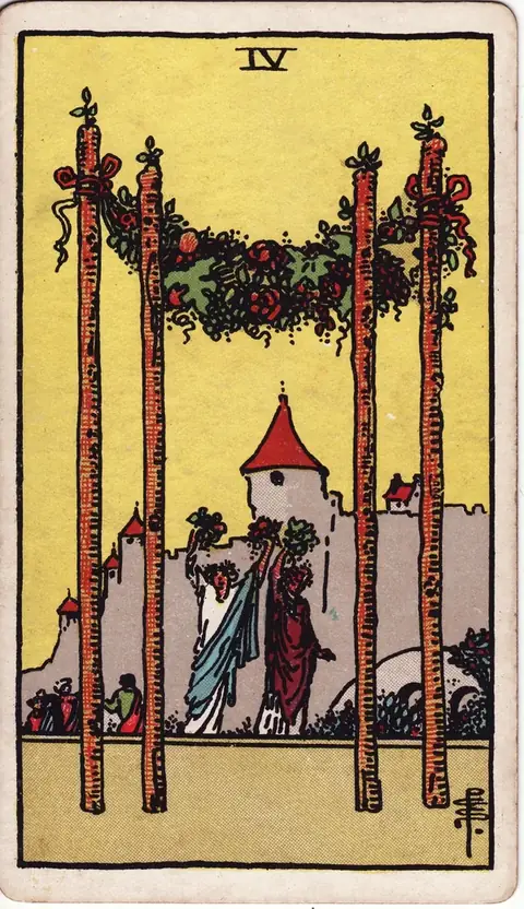 Carta de tarot Quatro de Paus
