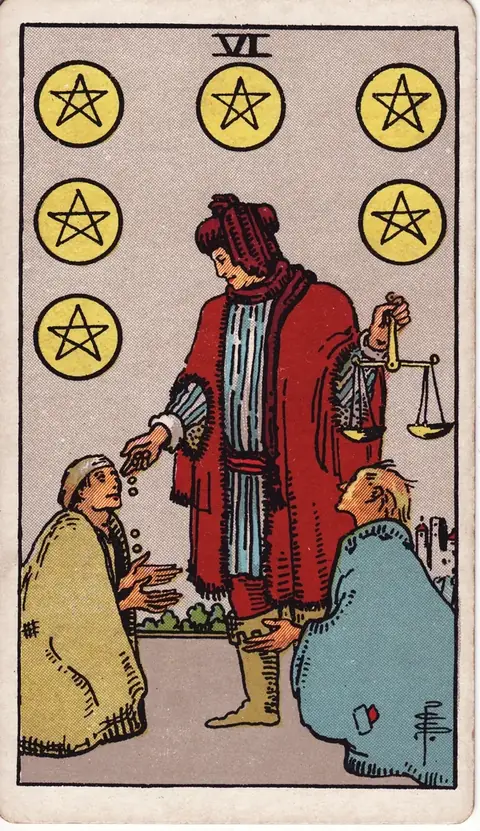 Carta de tarot Seis de Ouros