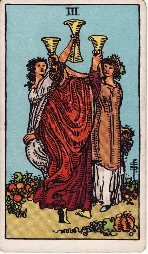 Carta de tarot Três de Copas
