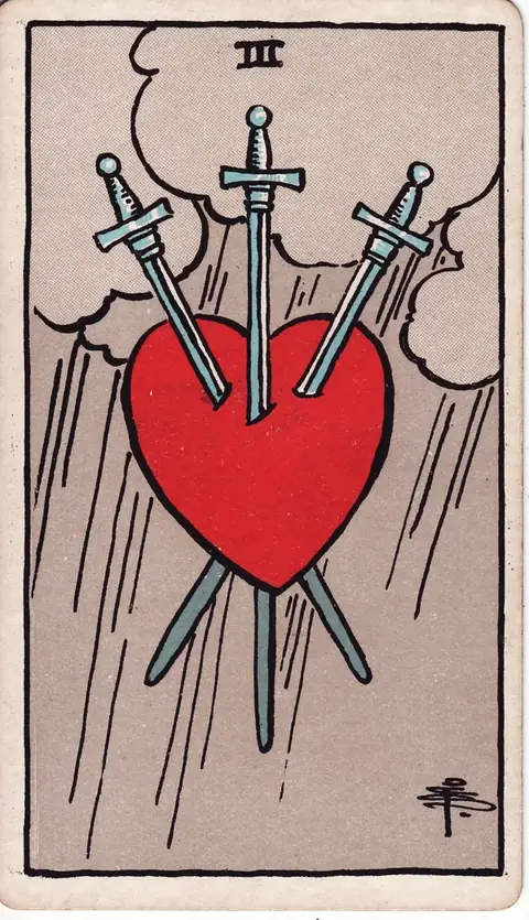 Carta de tarot Três de Espadas